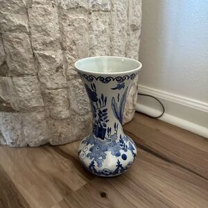 Chinoisere Blue and White Floral Vase